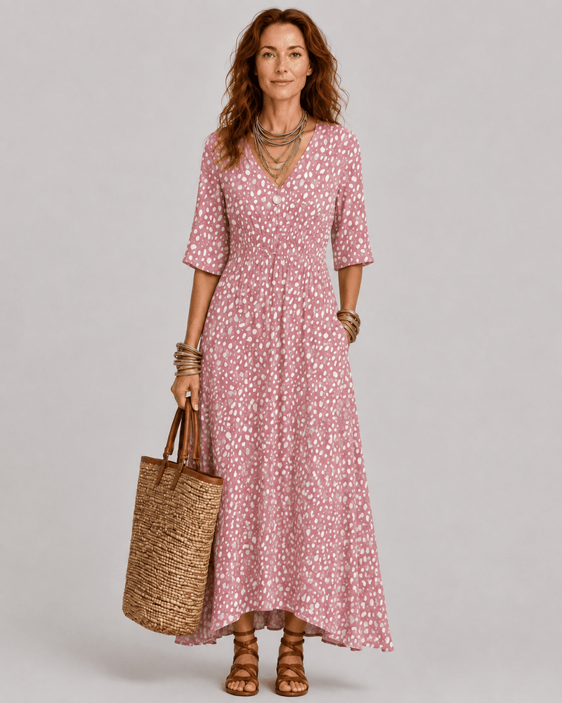 Francesca | Elegant Midi Dress with Tummy Concealing Design