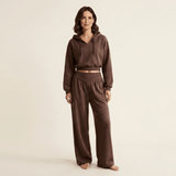 Valeria - Conjunto de sudadera corta y pantalón ancho