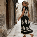 Candela - Vestido maxi barroco con escote en V