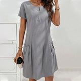 Mireia - Vestido con cremallera y bolsillos con botones