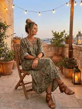 Aleta | Button Front Oversized Pocket Midi Dress