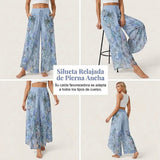 Samira - Pantalón fluido estampado con cordón ajustable