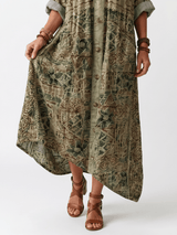 Aleta | Button Front Oversized Pocket Midi Dress