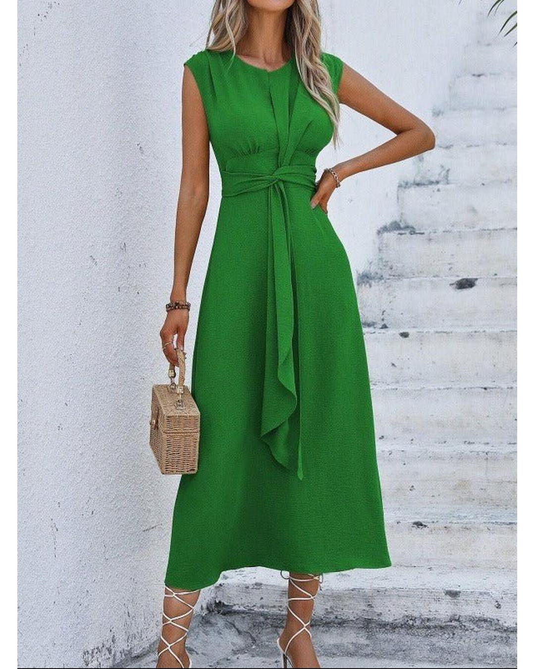 Eva - Vestido elegante sin mangas con cintura ajustable - Camila Fashions