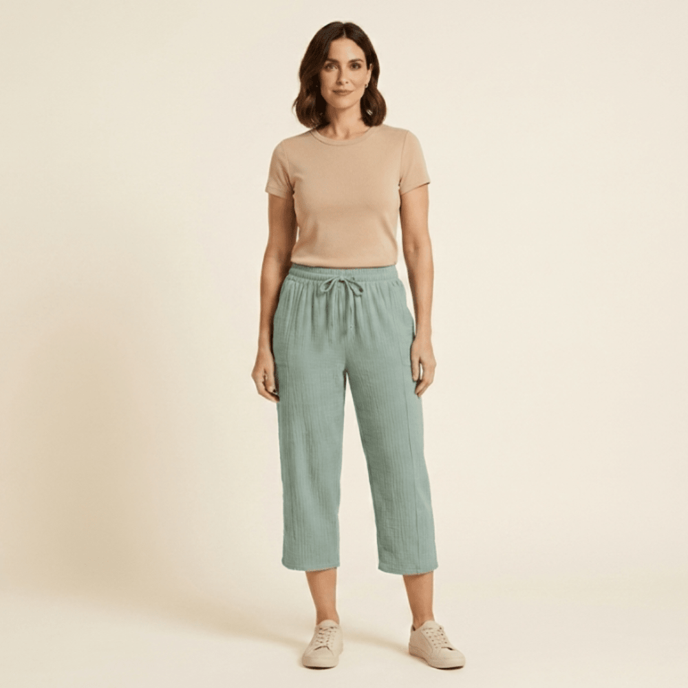 Amelia - Pantalones cortos plisados lisos