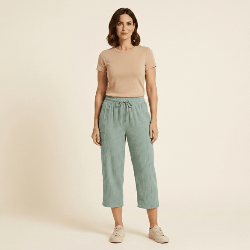 Amelia - Pantalones cortos plisados lisos