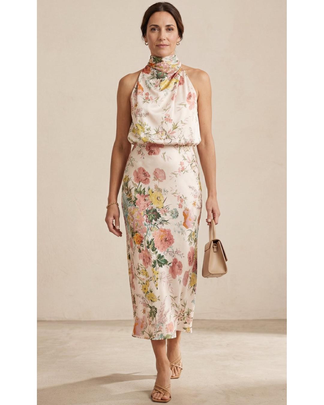 Lisa | Maxi Floral Halter - Camila Fashions