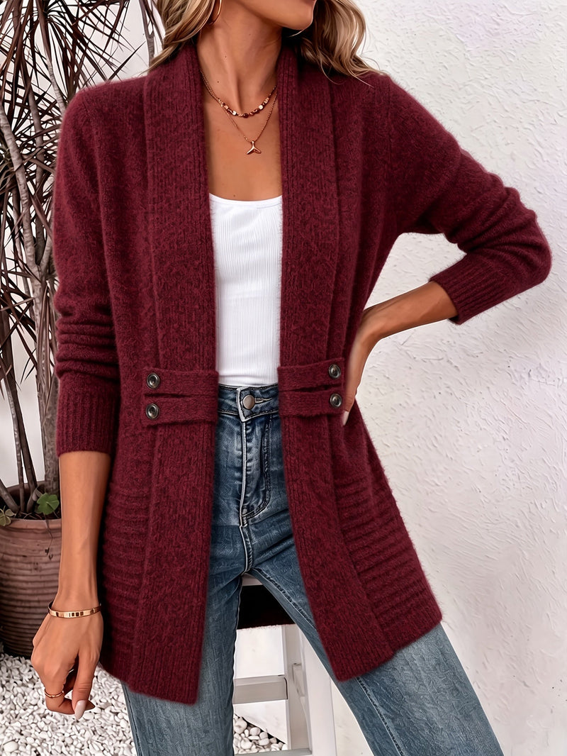 Xalviere | Elegante Dames Cardigan - Open Voorkant & Ingenaaide Taille