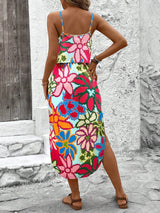 Luna | Vestido midi estampado con tirantes finos