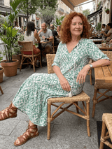 Ilara | Pattern V Neck Tassel Midi Dress