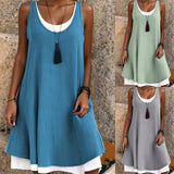 Victoria | Vestido veraniego sin tirantes con efecto superpuesto